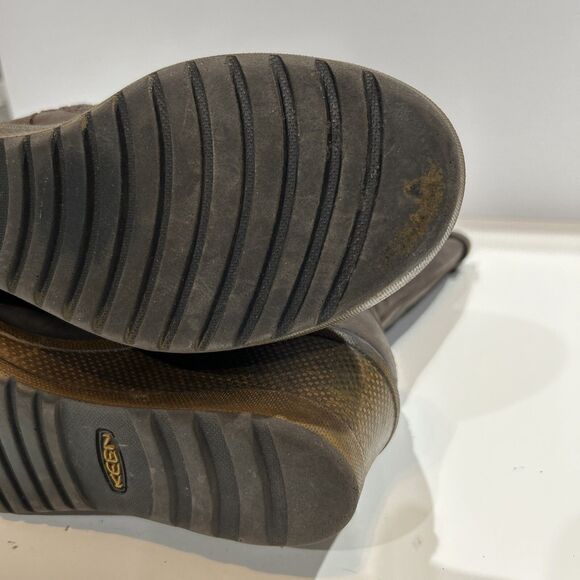 Keen of Scots Brown Nubuck Leather Wedge Riding Boots Buckle Zip Up Women's 8.5 - Picture 15 of 16